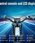 Control panel of Fat Tire Electric Bike For Adults With 48V 20Ah Battery, showing LCD display and handlebars