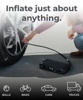All In One Bolt Air 58830 Portable Car Jump Starter With 100 PSI Air Compressor inflating a car tire