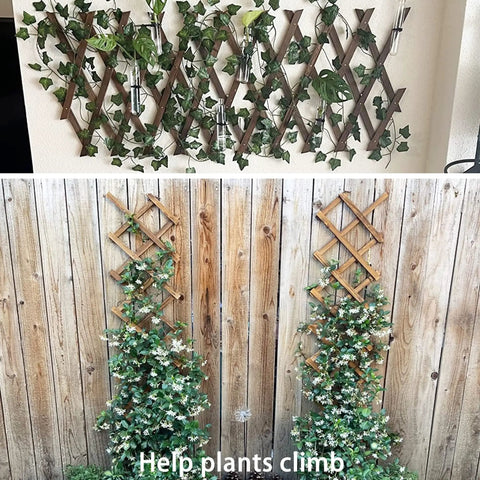 Expandable Wood Lattice Panels For Outdoor Decor 75 X 11.8 Inches Adjustable Fence Wall Garden Trellis Frame For Climbing Plants