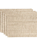 Two Tone 100 Percent Cotton Placemats For Dining Room Rectangle 13 By 19 Inches Soft Durable Table Mats Set Of Four Eggshell Color