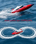 Red Fast 19 Inch RC Boat With 35 Plus KPH Top Speed Remote Control Water Toy In Figure-8 Pattern