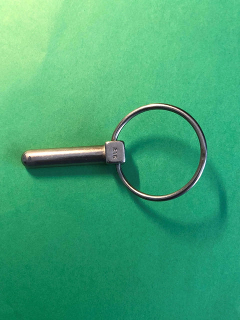Two Pack Marine Grade Stainless Steel 316 Linch Pin Ring Catch 10.6 Millimeter Or Three Eighths Inch on green background