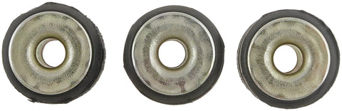 Three Dorman 49450 wiper motor bushings; metal inner rings with black rubber outer, universal fit.