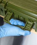 Heavy Duty Non Sparking Beryllium Copper 31 Piece Socket Set With Half Inch Drive Ratchet Kit And Extensions Built Like A Tank For Weekend Warriors Doing Gritty Garage Work, green carrying case handle.