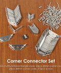 Heavy Duty Corner Bracket Set With 72 Piece Total Featuring 48 L Brackets And 24 Triangular Supports, stainless steel hardware