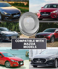 Collage of Mazda cars with oil drain plug crush washer, compatible 1985-2022 models, 15Pcs Oil Drain Plug Crush Washer Set