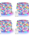 Battery Operated Fairy Lights 20 Ft 60 LEDs Silver Wire Waterproof Indoor Outdoor Decor Multi Color For Bedroom Yard Christmas Ambience And Cozy Vibe Lighting, coiled with battery packs