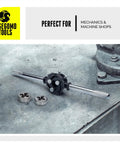 Pro Grade 60 Piece Metric And SAE Threading Tap And Die Tool Set For Precision Threads on metal surface view