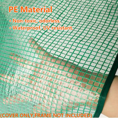 Walk In Greenhouse Replacement Cover 56 Inch By 56 Inch By 76 Inch PE Cover for Gardening With Roll Up Zipper Door Waterproof Frost Protection Wind Rain Proof Easy Setup No Frames Included