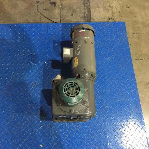 Brake motor 1.50 HP 1800 RPM 208-230/460V three-phase TEFC 145TC frame shown on metal base