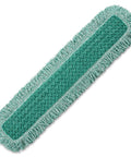 Heavy Duty 36 Inch Green Microfiber Dust Mop Pad With Extra Long Fringe For Pro Janitorial Jobs And Hard Floor Sweeping