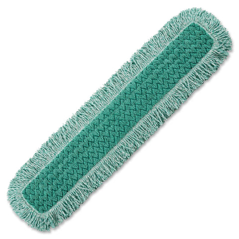 Heavy Duty 36 Inch Green Microfiber Dust Mop Pad With Extra Long Fringe For Pro Janitorial Jobs And Hard Floor Sweeping
