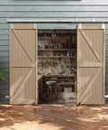 12 Foot Box Rail Exterior Barn Door Hardware Kit For Two Doors System Go To Sliding Track In Silver Industrial Grade Galvanized Steel