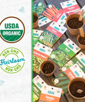 Heirloom Organic Non GMO Seeds Bundle USA Grown, 30 Count Mix Of Herbs Fruits Flowers And Veggies, Assortment May Vary shown