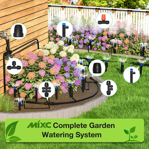 Drip Irrigation System Kit For 300 Feet With 100 Feet Of Half Inch Tubing And 200 Feet Of Quarter Inch Tubing Fittings in garden