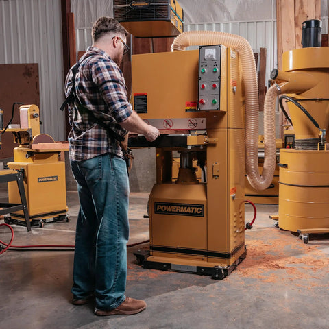 Heavy Duty 16 Inch Open End Belt Sander 5 Hp 230V Single Phase Beast Features Pneumatic Oscillation in a workshop setting.
