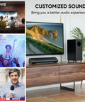 2.1 Channel Sound Bar With Subwoofer For TV And PC Gaming Kickin Bass For Movie Night Deep Bass Home Theater System in living room