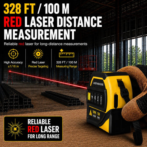 4In1 Digital Measuring Tool With 328Ft Laser Distance Tracker And 16Ft AutoLock Tapeline For Interior Work That Delivers No Sweat Precision And Helps You Conquer Room Buildouts And Garage Layouts Like A Pro