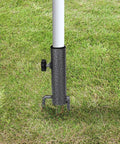 Adjustable Portable Umbrella Base With Heavy Duty Metal Holder Stand Auger for Sand Grass Flag Umbrellas and Fishing Rods