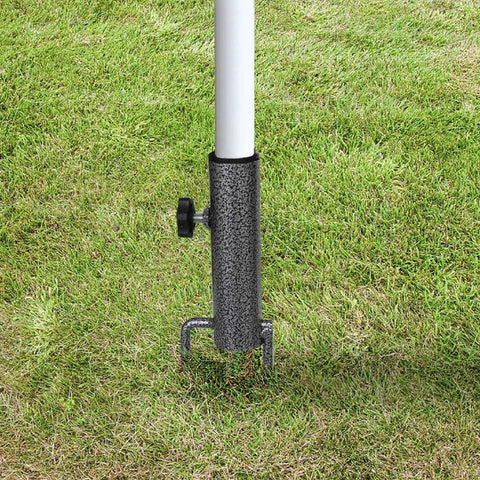Adjustable Portable Umbrella Base With Heavy Duty Metal Holder Stand Auger for Sand Grass Flag Umbrellas and Fishing Rods