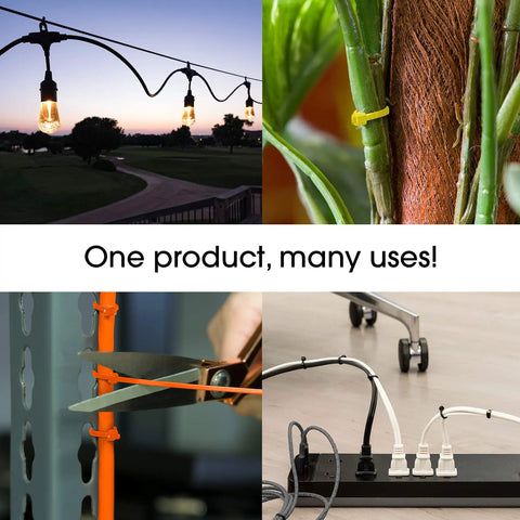 8-Inch Neon Zip Ties 100 Pack Self-Locking Nylon Cable Ties With 40 Lbs Tensile Strength used in various applications