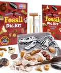 Fossil Dig Kit For Kids, Excavate 15 Real Fossils, Dinosaur Bones And Shark Teeth, Educational Science Activity Gift Set