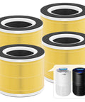 4 Pack Replacement Filters For RP-AP088 Air Purifier In Medium Room, 360 Degree Filtration With Nylon Pre Filter, Absorb Layer And Premium Filter