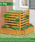 Two Panel Outdoor Privacy Fence With Planter Box For AC Unit No Dig Kit Wood Privacy Screen Enclosure For Patio Backyard Trash Can And Pool Equipment 34 W X 40 H