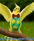 Bird wearing colorful harness with lemons, Bird Diaper Harness With Leash For Outdoor Fun, No Fuss Adjustable Diapers For Parrots, Cage Accessory