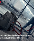 Xtract 9 Gallon Portable Dust Extractor Pro Grade Industrial Vacuum with Auto Filter Clean HEPA in industrial setting.