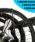 Rugged Heavy Duty Wall Mount Bike Rack For Home And Garage, Stainless Steel Construction, Built To Last, Holds Up To Six Bicycles Or 300 Lbs, Adjustable 48 Inch Rail, Easy Install, Black Finish