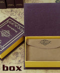Gift box containing Men's Zipper Leather Bifold Wallet With RFID Blocking Slim Zip Around Card Holder in brown case