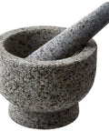 Heavy Granite Mortar And Pestle Set 2 Cup Capacity For Spices Herbs Seasonings Pastes Pesto And Guacamole Natural Stone Molcajete Bowl For Home Cooking Durable Rustic Look Great Gift Idea