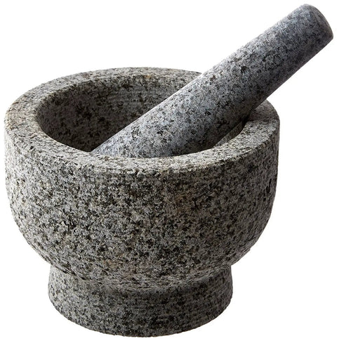 Heavy Granite Mortar And Pestle Set 2 Cup Capacity For Spices Herbs Seasonings Pastes Pesto And Guacamole Natural Stone Molcajete Bowl For Home Cooking Durable Rustic Look Great Gift Idea