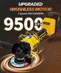 Cordless 4.5 Inch Angle Grinder With Brushless Motor And LED 3 Speed Settings 20V Max Battery Compatible No Battery Included