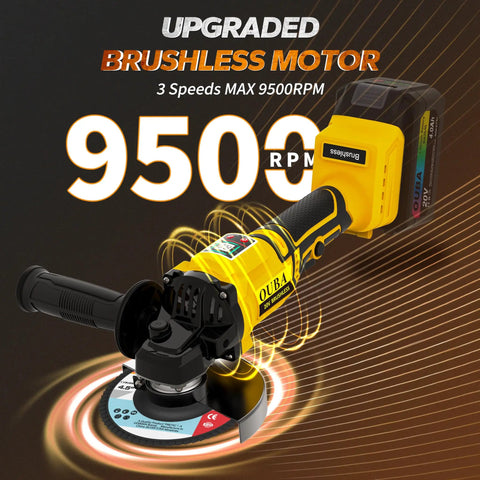 Cordless 4.5 Inch Angle Grinder With Brushless Motor And LED 3 Speed Settings 20V Max Battery Compatible No Battery Included