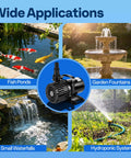 Heavy Duty 120W Submersible Water Pump Delivers 2700 GPH For Koi Ponds Pools Fountains Aquariums And Fish Tanks With A 15 Feet Lift Height