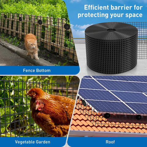 6 Inch 50 Ft Solar Panel Bird Guard And Wire Mesh Critter Barrier With 50 Fasteners PVC Coated Pigeon Netting in garden and roof use.
