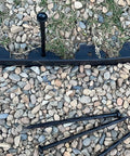 Heavy Duty Plastic Landscape Anchoring Spikes Set 50 Pieces 8 Inch Nylon Spiral Stakes on gravel