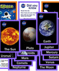 Solar System Planets STEM Toys For Kids Kid Friendly Non Toxic Sensory Space Set With 10 Planets Moon And Sun, 17 Flash Cards