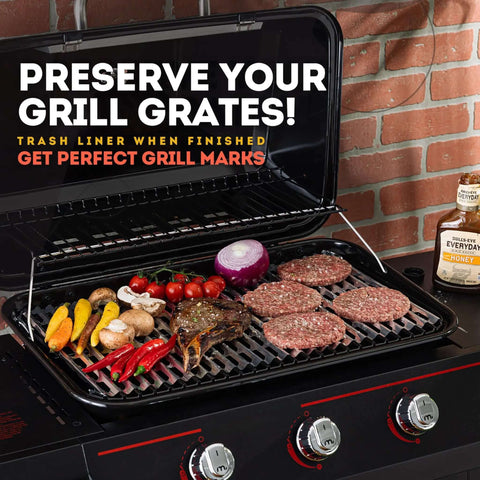 Disposable Aluminum Grill Liners And Grill Toppers For Easy Cleanup And Grate Protection, Heavy Duty Tear And Heat Resistant BBQ Sheets