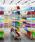 Built Like A Tank 6 Tier Wire Shelving Unit, 6000 Lbs Heavy Duty Metal Storage Rack With Adjustable Height And Smooth Roll Wheels, Industrial Steel Garage Organizer For Power Tools And Equipment displaying assorted products in a retail setting.
