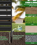 Outdoor Privacy Screens 42 Inch High By 38 Inch Wide Three Panels Black Metal Fence Panels for stable installation in various soil types.