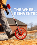 12 Inch SAE Measuring Wheel With Handle Mounted Counter And Reset, Gear Drive For Precise Distance Readouts, Pistol Grip Handle For Comfort, Centerline Balanced Design Reduces Fatigue, Folds For Easy Transport on gravel job site