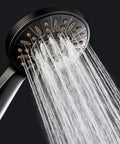 High Pressure Handheld Shower Head With Six Settings, Extra Long Six Foot Hose And Bracket, oil rubbed bronze finish spraying water