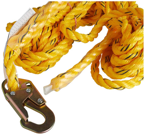 Polysteel Rope With Snap Hook Heavy Duty 50 Foot Polyester Utility Line For Hoisting And Securing Gear Towing And Quick Tie Downs