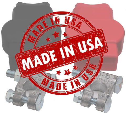 Top Post Battery Terminal And Cover Kit Military Spec Positive And Negative Terminals With Durable Covers Made In USA