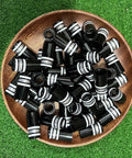 Multi Ring Golf Iron Ferrules Upgrade Kit For 0.355 Inch Tapered Or 0.370 Inch Parallel Shafts - ABS Black With White Accents