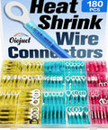 180Pcs Heat Shrink Wire Connectors Kit Waterproof Marine Automotive Battery Electrical Crimp Terminals Set Ring Fork Spade Butt Splices For Do It Yourself Ready Quick Repairs And Secure Connections in open box display