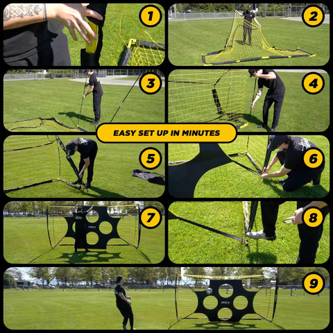 12x6 Ft Soccer Goal With Precision Target For Backyard Practice Game Ready Portable Net With Removable 10 Hole Target Easy Setup